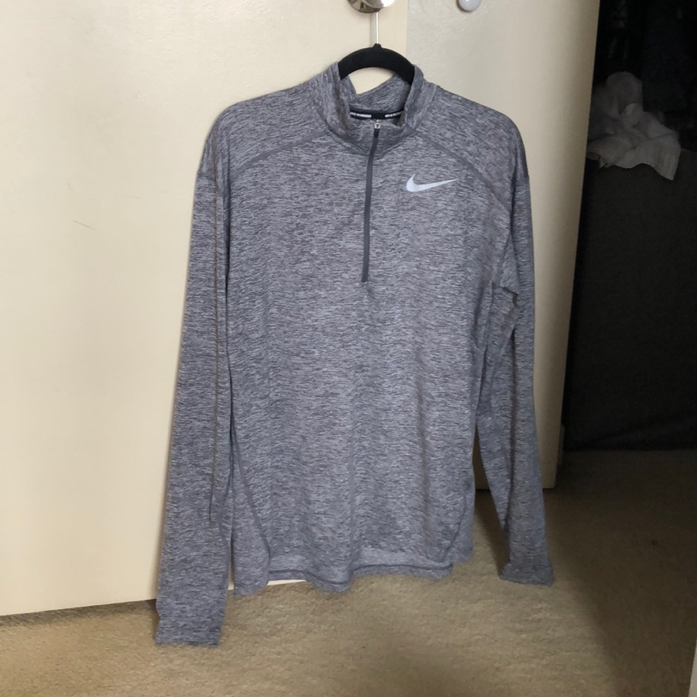 Nike heather grey 1/2 zip running long sleeve